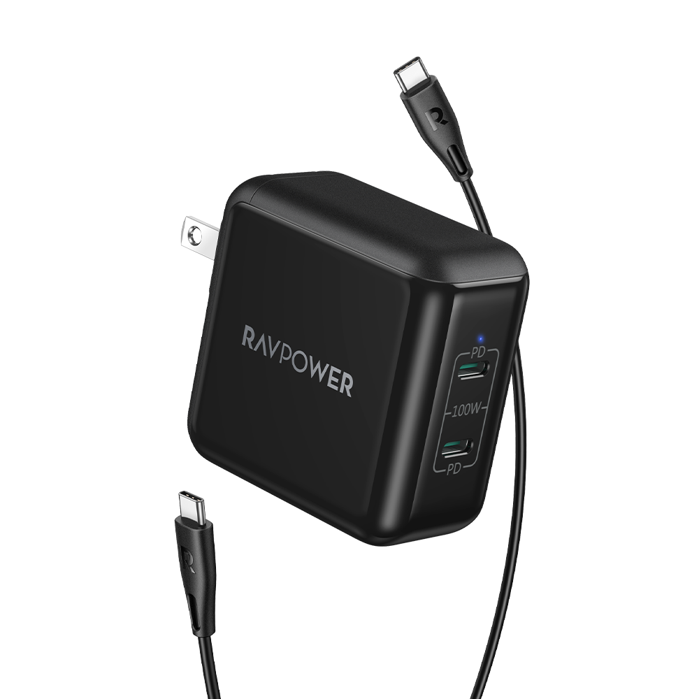USB C Charger, Evatronic 100W 2 USB-C Ports PD Wall Charging Adapter