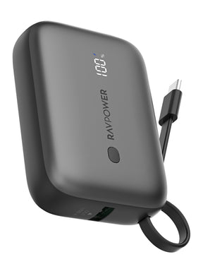 RAVPower 3-Port Power Bank, 10000mAh, PD20W, RP-PB1224 - Black