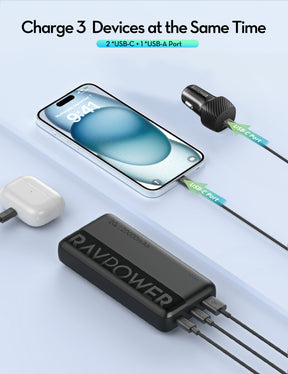 RAVPower RP-VC1015 Car Charger Combo