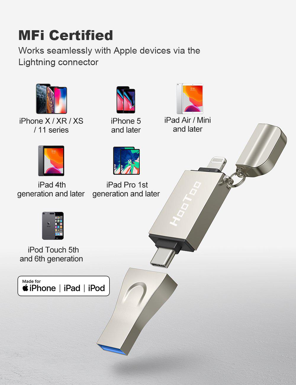 Apple MFi Certified 128GB iPhone-Photo-Stick iPhone-Thumb-Drive
