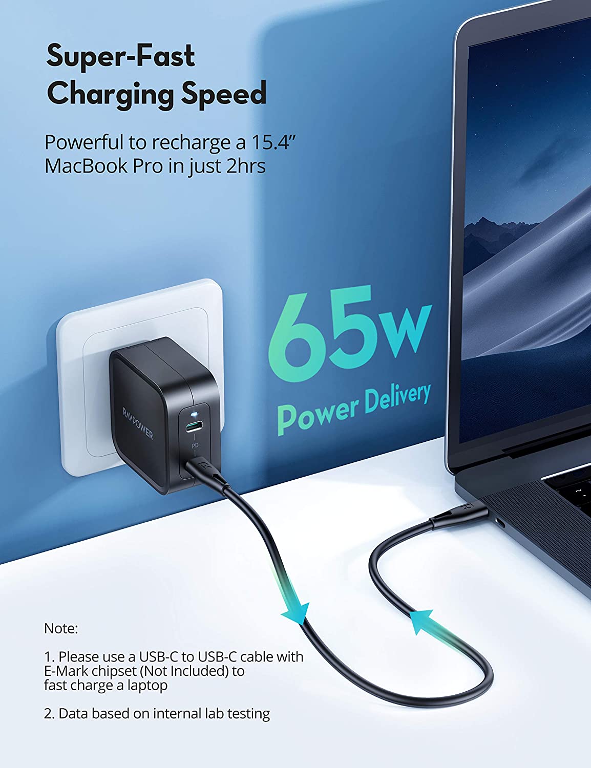 PD3.0 Tech 2-Port USB C Fast | RAVPower